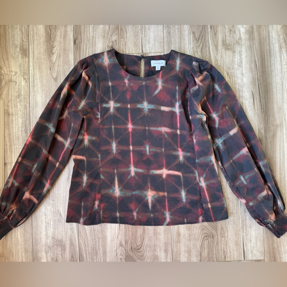 EVEREVE Hazel Blouse in Black Multi Women’s Size XS Cotton/Rayon